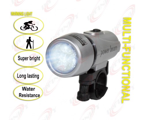 5 Super Bright White LED Multi-Functional Bicycle Head Light Long Lasting